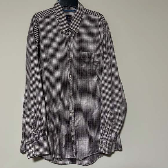 ✅ T. HARRIS London Long Sleeve Button Down Collared Shirt Houndstooth Style XL - Picture 1 of 6